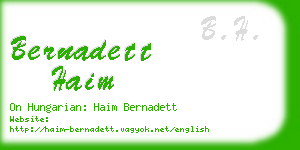 bernadett haim business card